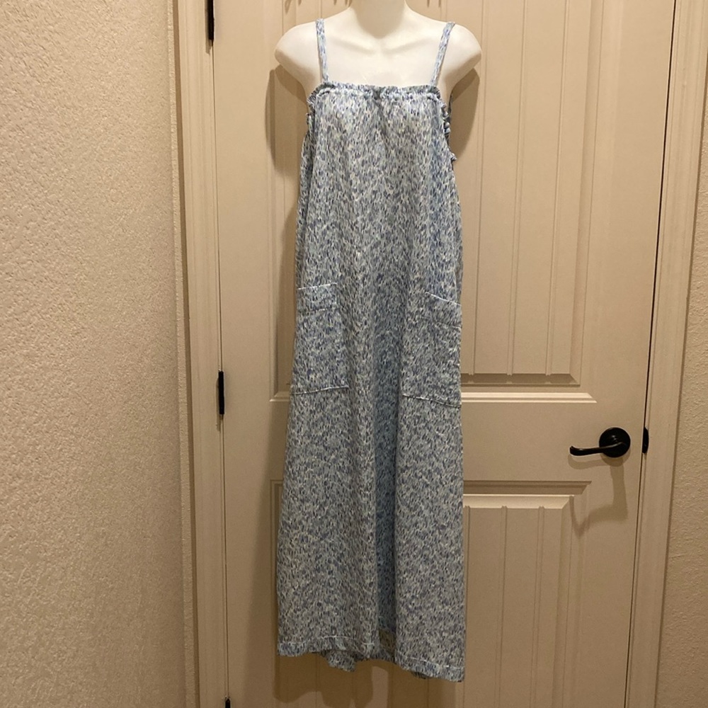 Handmade Cover Up Loungewear Pockets One Side Slit Shimmery Straps Stretch Sheer